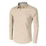 Men's Plaid Linen Shirt Long Sleeve Clothes offers a comfortable and stylish casual look. Stay cool and enjoy the breath — photo 4