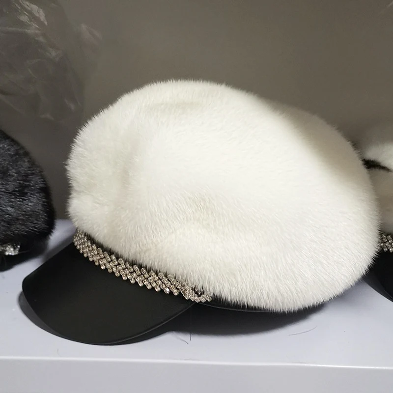 Title 4, Womens Winter Mink Fur Fashion All-matching Beret