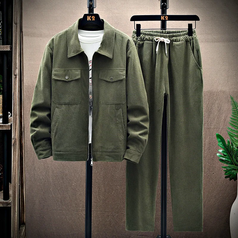 Jaqueta Casual Masculina com Zíper e Textura Waffle Conforto e Estilo para o Dia a Dia Perfeita para um Visual Descontraído Leve e Versátil — foto 1