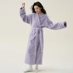 Women Purple Bathrobe Pants