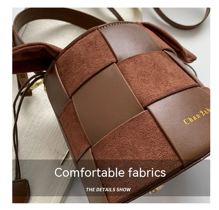 Bolsa Bucket Portátil de Moda Feminina Outono Inverno, Tecido Texturizado e Gelo, Leve e Perfeita para um Look Sofisticado e Prático — foto 7