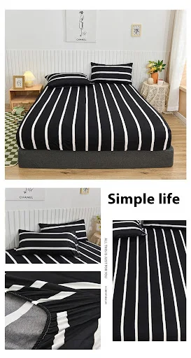Title 8, Brushed Printing Fitted Sheet and Pillowcase Be...