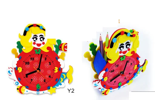 Title 11, DIY Clock Handmade Materials Cartoon Early Educ...