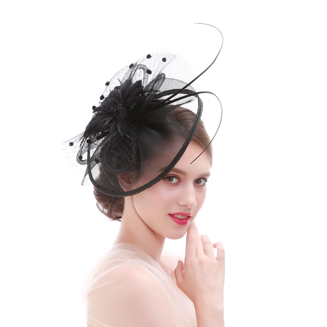 Title 4, Womens Festival Hat Mesh Hair Clip Headgear