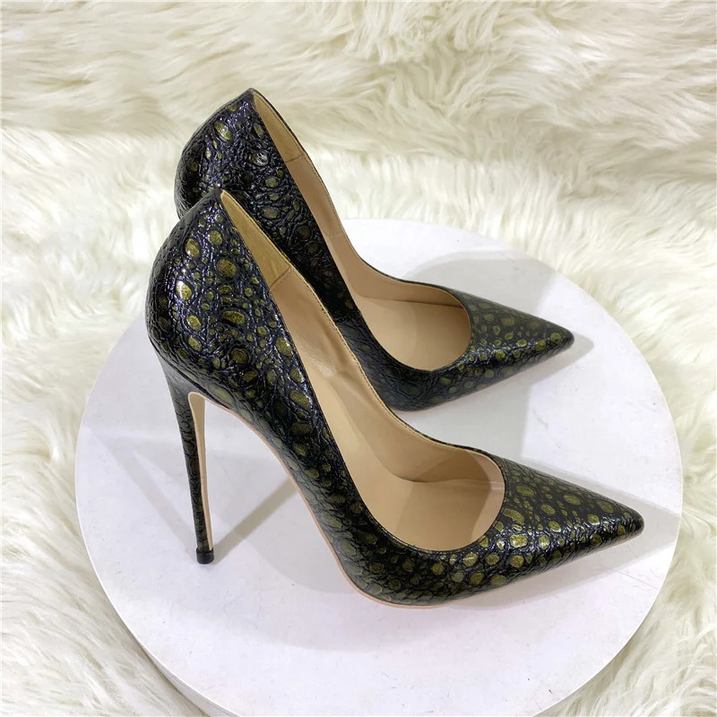 Title 6, Vintage Snakeskin Pattern High Heels Pointed To...