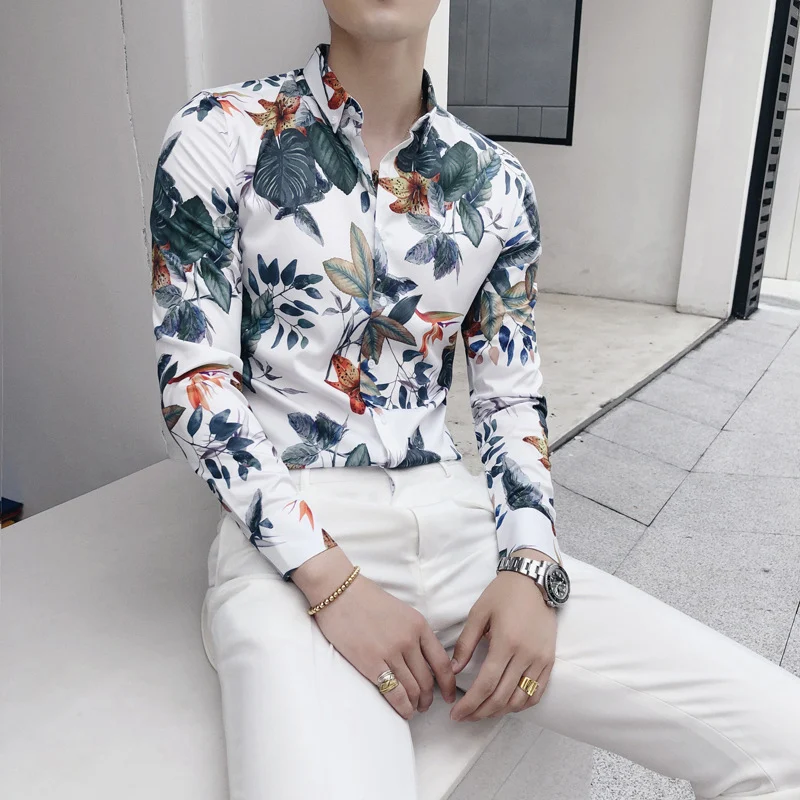 Camisa masculina de manga longa com estampa digital outono Yuppie Trendy. Perfeita para um visual moderno e estiloso no outono, confortável. — foto 2