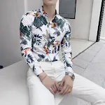 Camisa masculina de manga longa com estampa digital outono Yuppie Trendy. Perfeita para um visual moderno e estiloso no outono, confortável. — foto 2