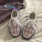 Sapatos de lona xadrez femininos japoneses para estudantes, confortáveis e estilosos. Ideal para uso diário e um visual moderno. — foto 5
