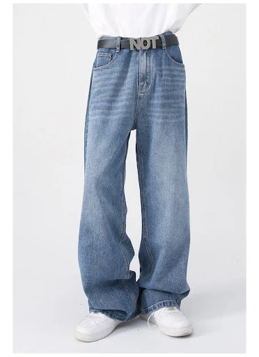 Title 3, Womens loose half elastic waist straight jeans...