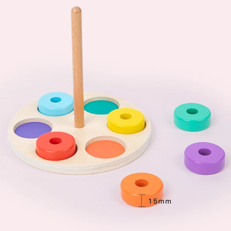 Brinquedo Rainbow Toys Toalha de Madeira Correspondência de Cores Auxiliares de Ensino Estimula o aprendizado das cores e coordenação motora fina — foto 5