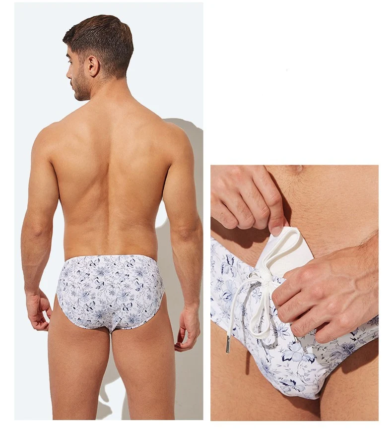 Slip da nuoto uomo in poliammide stampati Asciugatura rapida e comfort superiore per nuotare e prendere il sole in spiaggia — foto 2