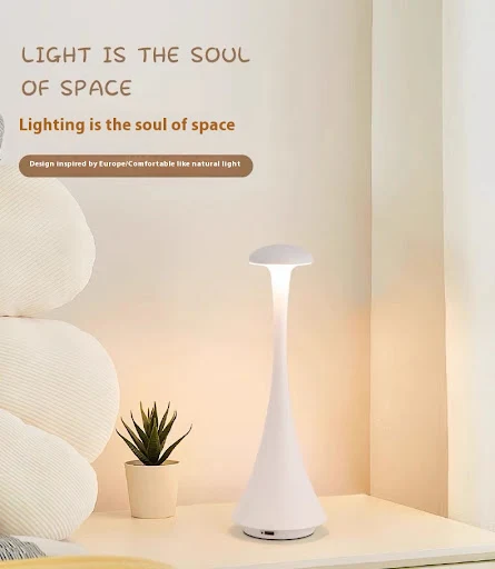 Title 2, Portable Rechargeable Aluminum Table Lamp for B...
