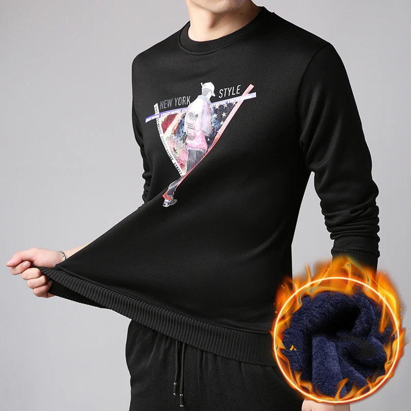 Title 2, Add fleece and thicken printed hoodie
