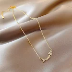 Colar com pingente de espinha de peixe, simples e popular, acessório de moda elegante e versátil, perfeito para qualquer ocasião, realce seu estilo. — foto 5