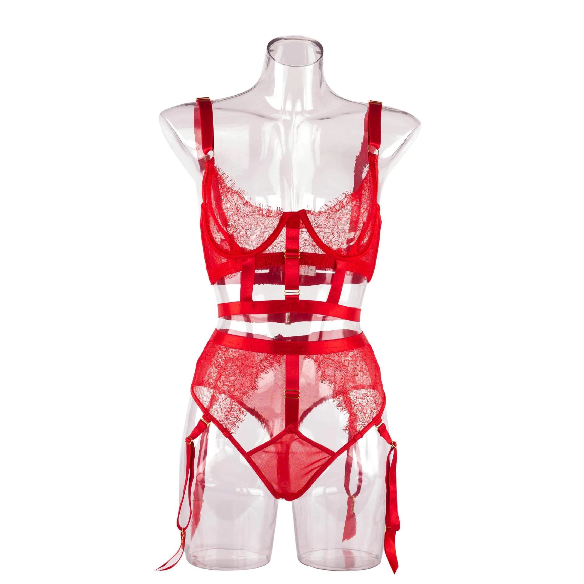Women's Fashion Lace See-through Strap Steel Ring Garter Suit — Embrace your alluring side with this elegant and comfort — photo 13