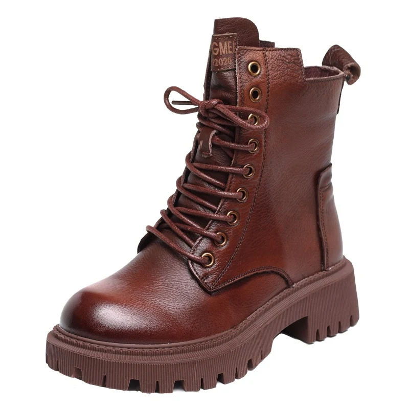 Botas Martin de Cano Médio e Combinação Total com Zíper Lateral Calçado Versátil para um Look Impecável Conforto e Estilo em um Só Produto — foto 1