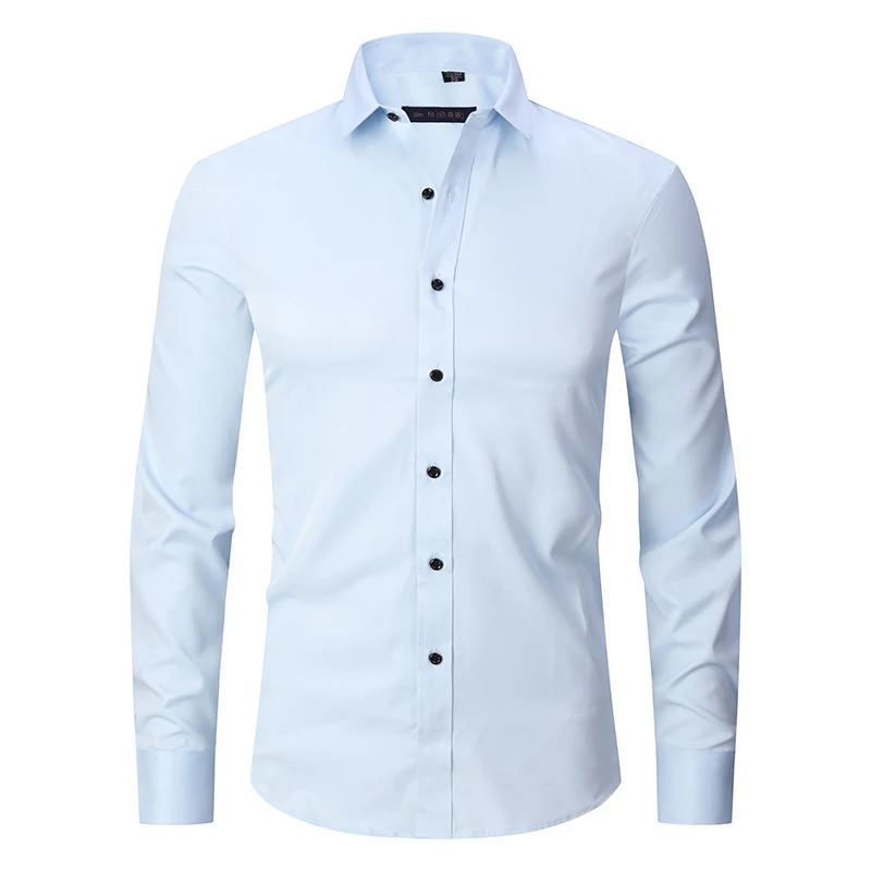Title 8, Mens Long-sleeved Fashion Shirt Top Slim Solid...