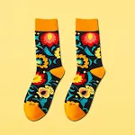 Men's mid-calf length autumn and winter casual cartoon AB foot socks. Comfortable, warm, and perfect for adding a fun to — photo 26