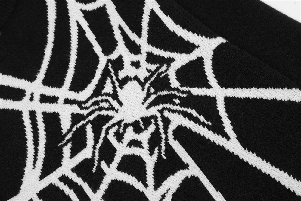 Title 8, Spider Web Jacquard Knitted Sweater For Men Uni...