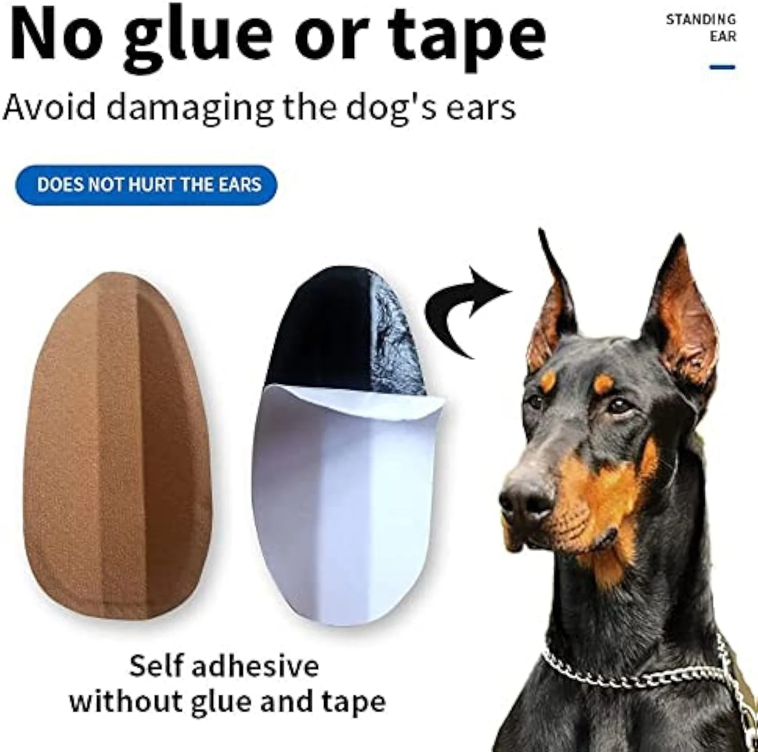 Title 6, Dog Ear Stand Up Support Tool Sticker for Dober...