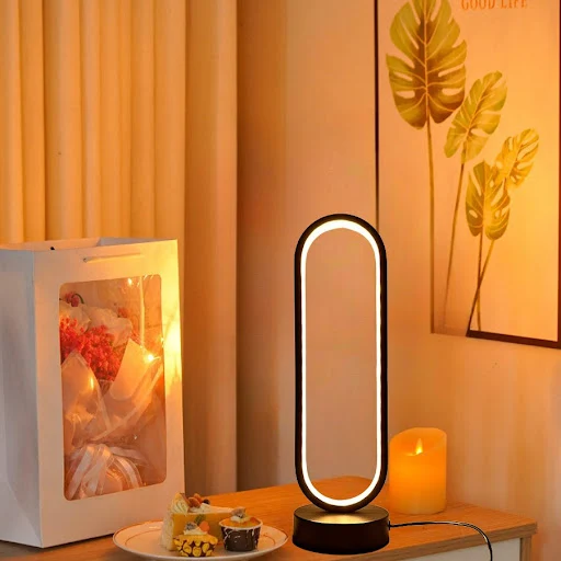 Title 8, Living Room Black and White USB Ring Dimming LE...