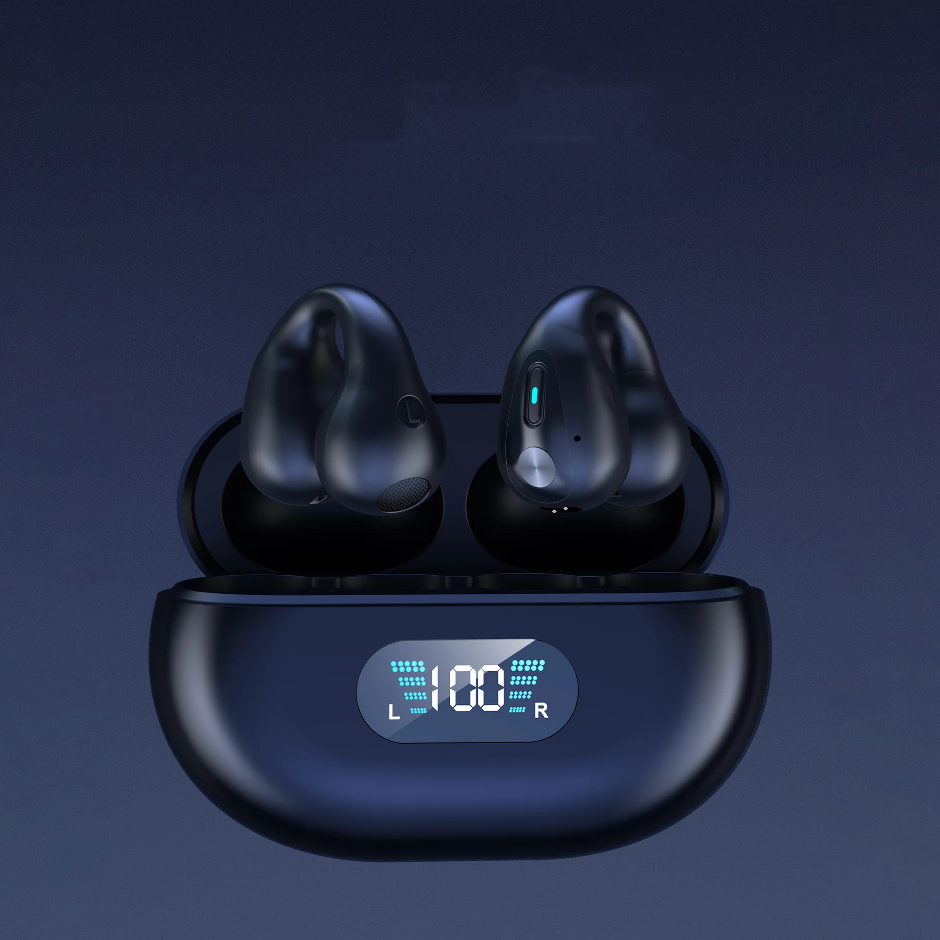Fone de ouvido de condução óssea TWS, clip de orelha, Bluetooth 5.3, touch, sem fio, intra-auricular, graves HIFI, esportivo, som imersivo e confortável. — foto 12
