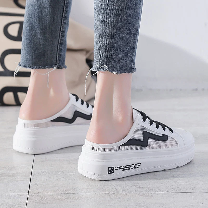 Title 4, Buty Baotou Semi-Wsparcie Małe Białe Buty Bez O...