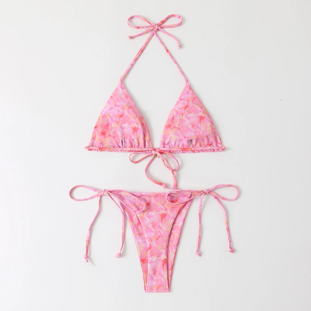 Title 18, Womens Two-Piece Vacation Printed Tie Bikini S...