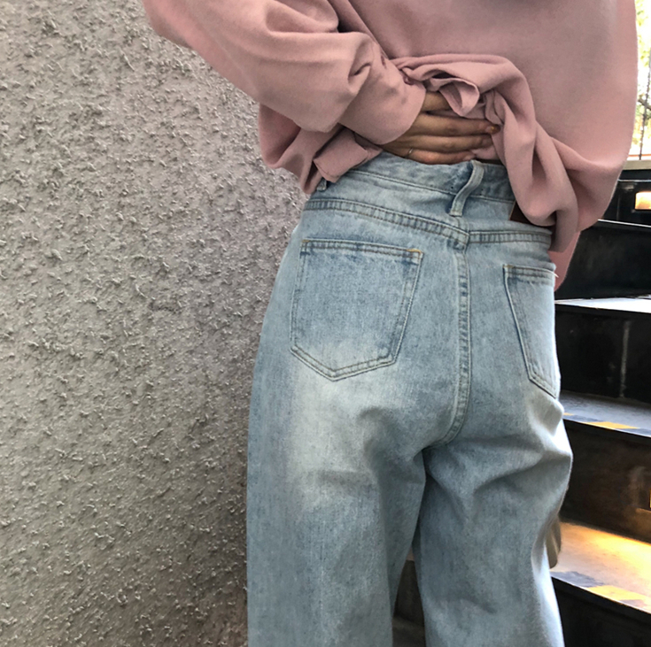 Jeans holgados retro lavables Jennie Kim Chi-ni de Blackpink, estilo ligero, pierna ancha, cómodos, perfectos para un look casual y moderno. — foto 3