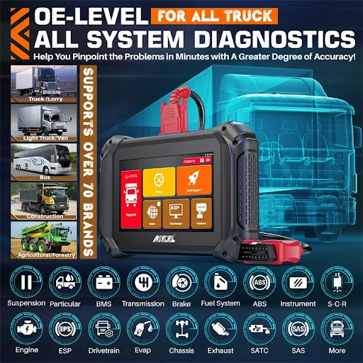 Title 1, V5HD Truck Diagnostic Tool Mechanical Scanner f...