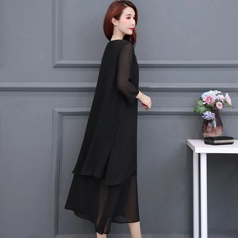 Plus Size Women's Clothing Mom Summer Clothes Dress Women's Fat — photo 11