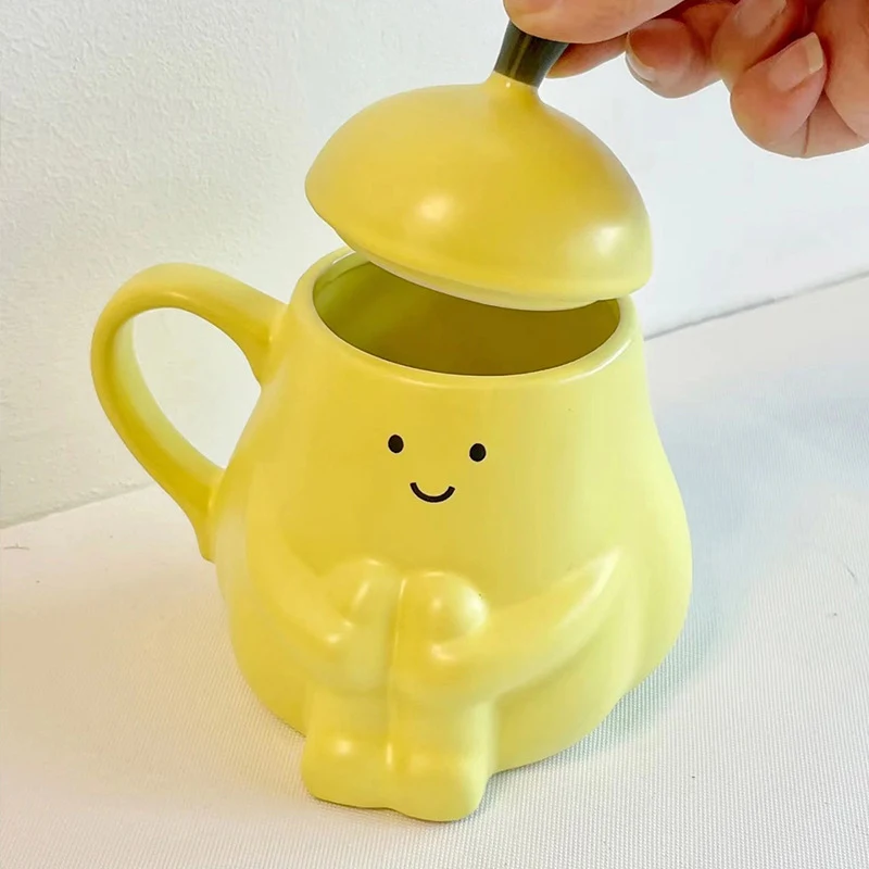 Cute Pear Ceramic Water Cup Cartoon with Lid, perfect for stylish hydration, at home, work or on the go, a delightful de — photo 6