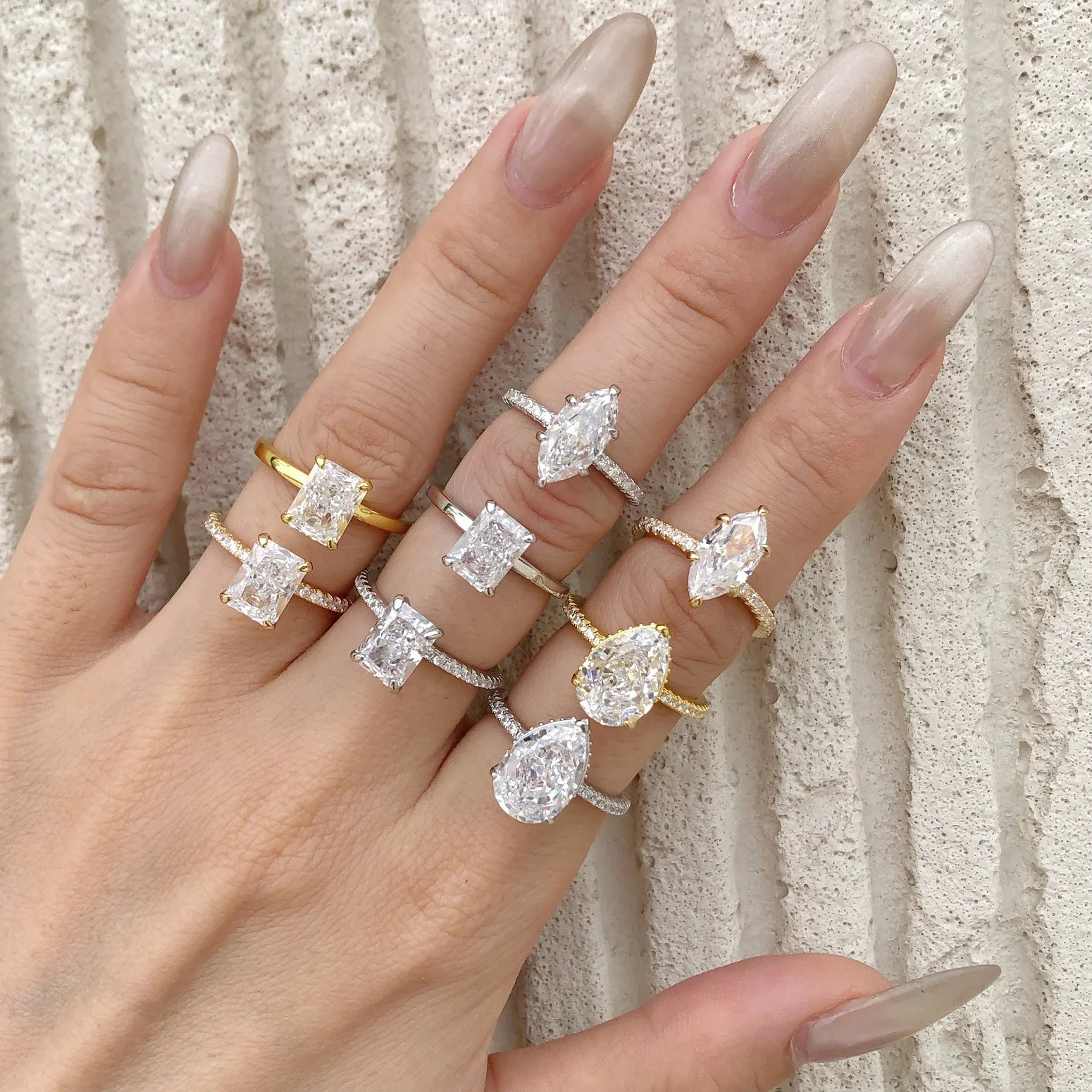 Anel de prata esterlina S925 feminino com geometria. Jóia elegante e moderna para mulheres. Ideal para uso diário ou presente especial. — foto 9