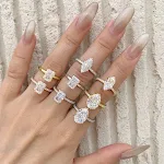 Anel de prata esterlina S925 feminino com geometria. Jóia elegante e moderna para mulheres. Ideal para uso diário ou presente especial. — foto 9