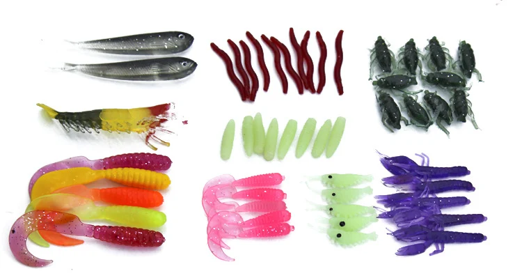 Conjunto de iscas macias de pesca com lantejoulas, atrativas para peixes. Aumente suas chances de sucesso e divirta-se pescando! — foto 5
