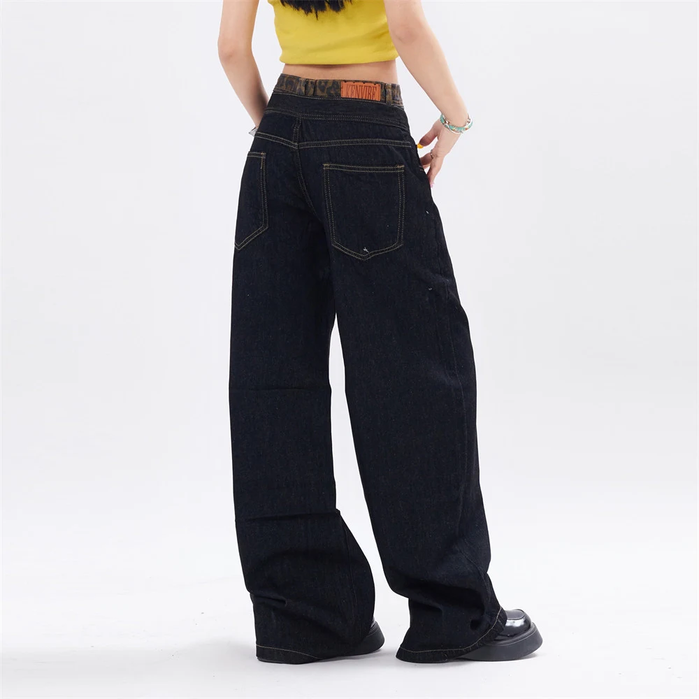 Rechte jeans met stiksels voor dames en heren Klassieke snit Duurzaam comfort en stijl Veelzijdige denim broek voor elke gelegenheid Heren- en dameskleding — foto 25