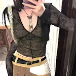 Retro Design Niche V-neck Bow Lace Shirt For Women Cinched Slimming Pullover — photo 1