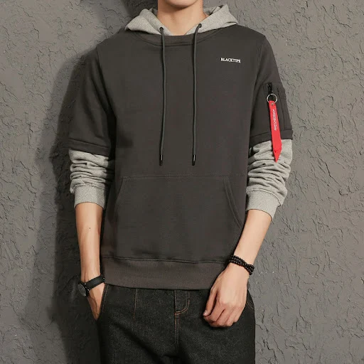 Title 5, Round neck hooded jacket mens sweater