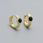 Yellow Gold Black Agate