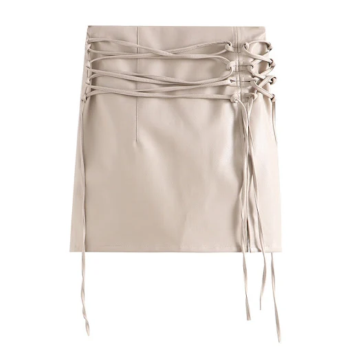 Title 1, Dames high waist rok met split en bandjes, acce...