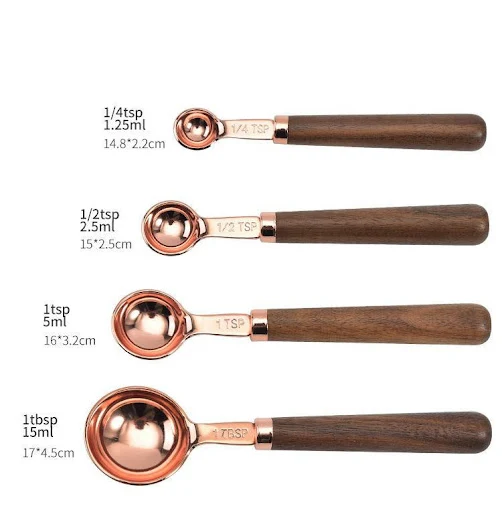 Title 7, Copper-Plated Measuring Spoon with Walnut Handl...