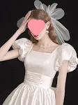 Vestido de noiva francês leve em cetim vintage para ensaio fotográfico — foto 4