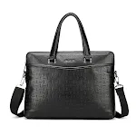 Bolsa mensageiro de couro masculina para negócios, portátil, para documentos e computador. Conforto no ombro e elegância para o trabalho. — foto 9