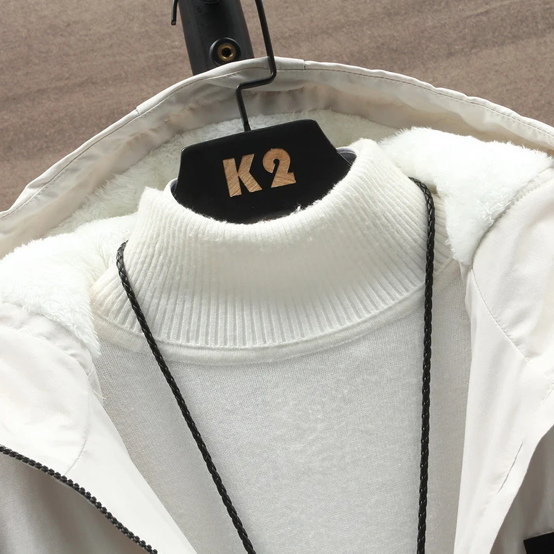 Men's Solid Color Hooded Jacket Korean Version Plus Velvet Thickening, providing warmth and style for cold weather. — photo 4