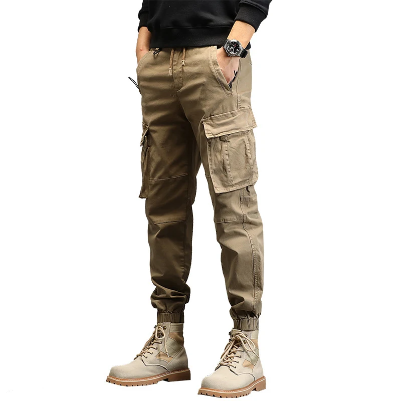 New Style Men's Casual Pants Overalls with Multi-pocket Design and Binding Feet Comfortable and Practical Everyday Wear — photo 1