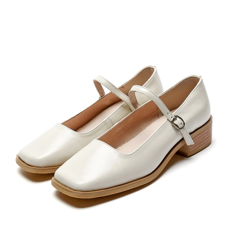 Title 1, Dames Vintage Mary Jane leren schoenen met vier...