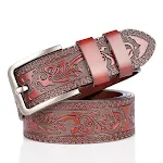 Cinto masculino de couro bovino esculpido à mão, fashion e resistente para calças, um acessório estiloso para homens. — foto 16