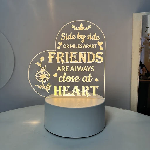 Title 19, Lampe de chevet USB 3D en forme de cœur avec me...