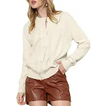 New Commute Style Single-breasted Lace Long-sleeved Sweater for Women. Stylish and comfortable, perfect for work and eve — photo 2
