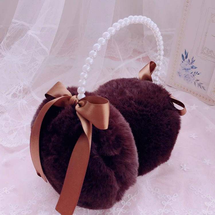 Title 1, Plush Pearl Bow Warm Lolita Earmuffs Stay cozy ...